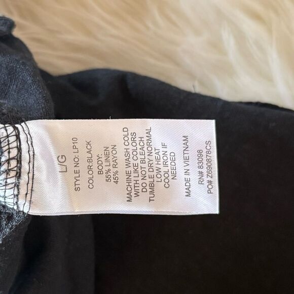 Black linen summer pants - Picture 5 of 5